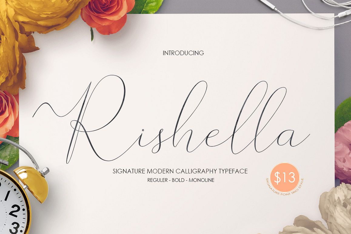Rishella Signature Font example image 1