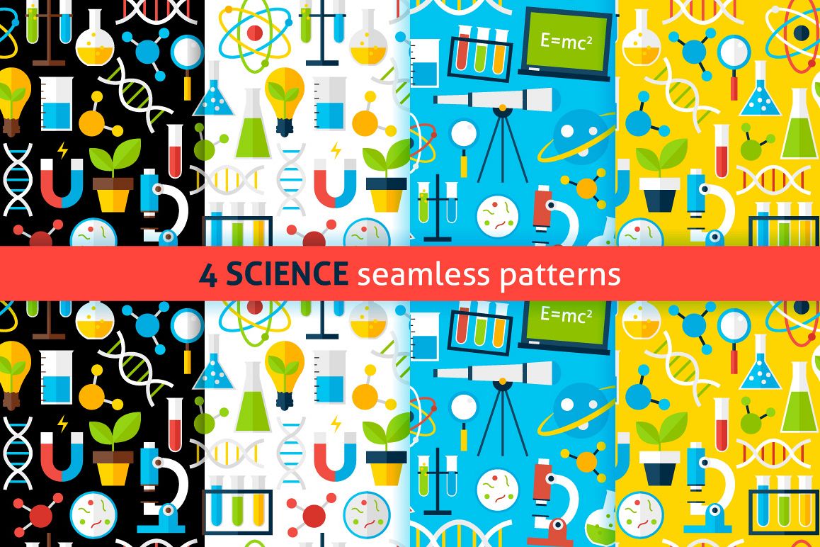 Science Flat Seamless Patterns example image 1
