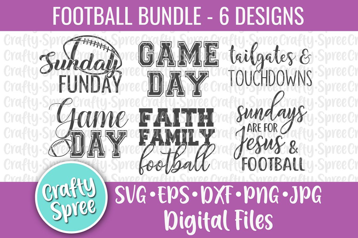 Football Game Day Bundle SVG DXF Design File Sublimation example image 1