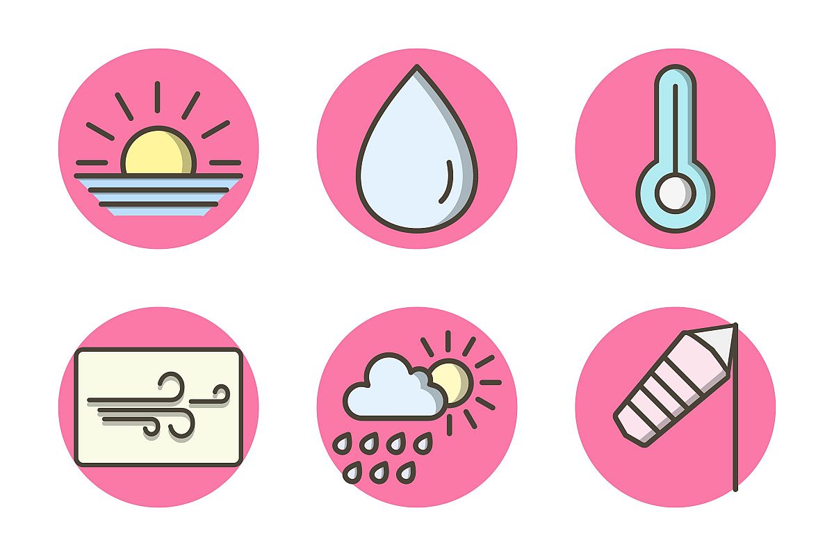 Set Of Weather And Season Icons example image 1
