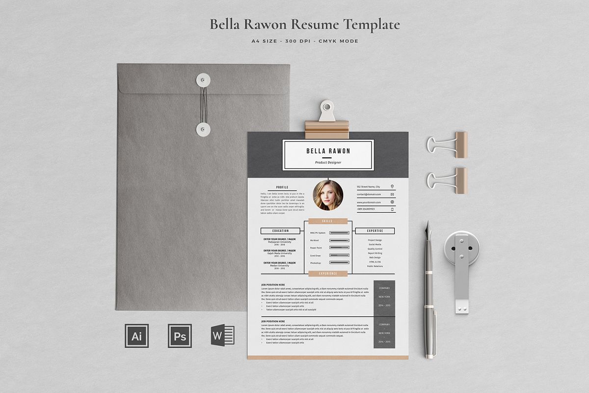 Bella Resume with Cover Letter Professional Template example image 1