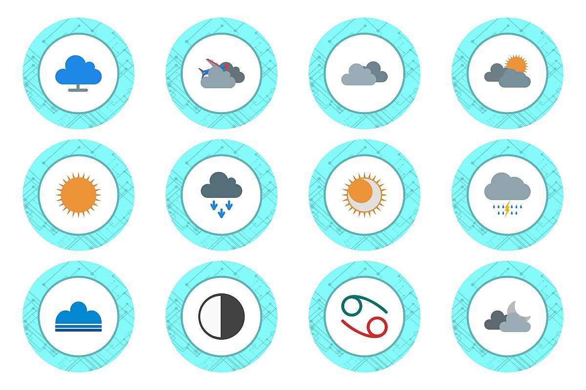 Set Of Weather And Season Icons example image 1