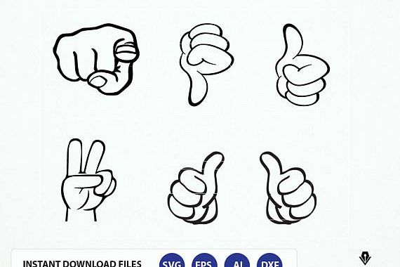Svg file thumbs up. Hand Signs Clipart, This Guy Thumbs Svg, dxf, eps, png graphics example image 1