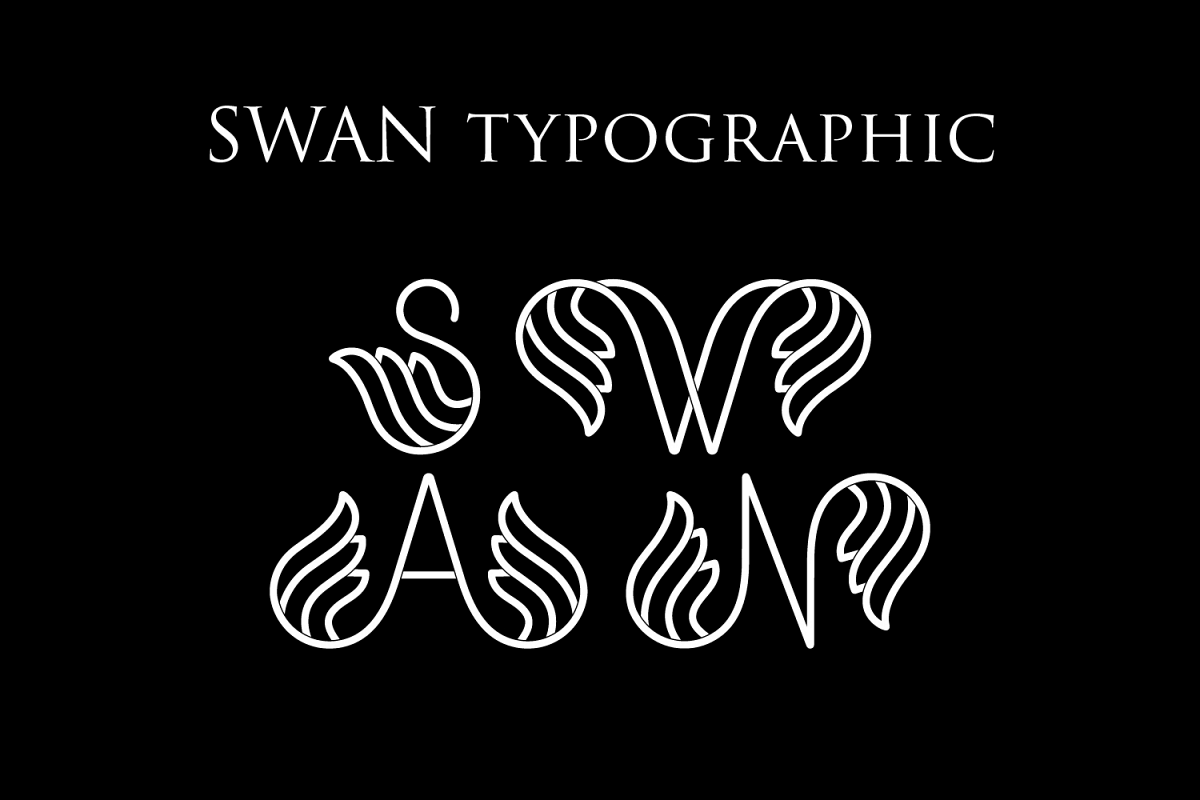 Swan Typographic Letter A-Z Alphabet SVG PNG EPS AI example image 1
