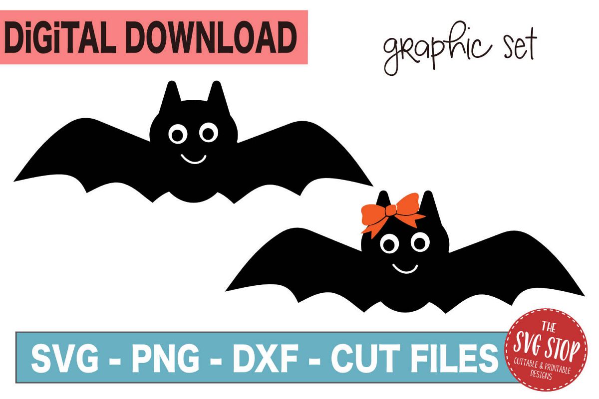 Halloween Graphics Flying Bats - SVG, PNG, DXF example image 1