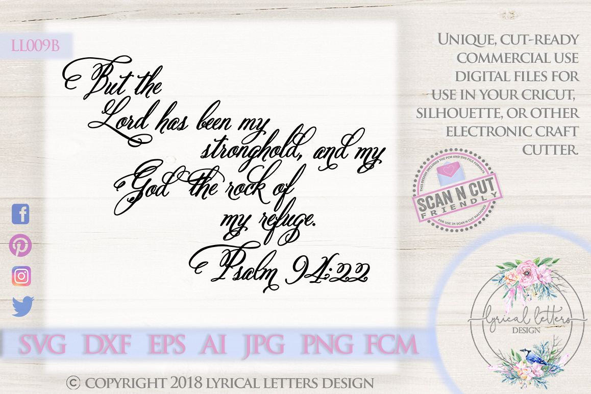 The Lord is My Stronghold Psalm 94 SVG DXF LL009B example image 1