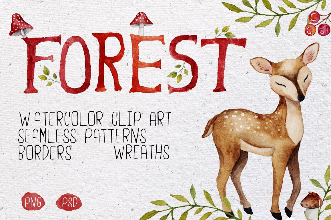 Forest watercolor set example image 1