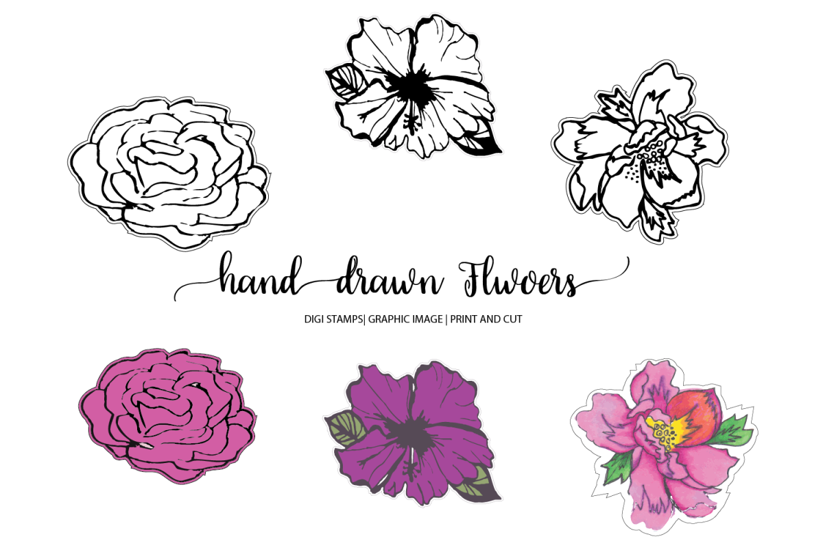 Hand Drawn Flowers example image 1