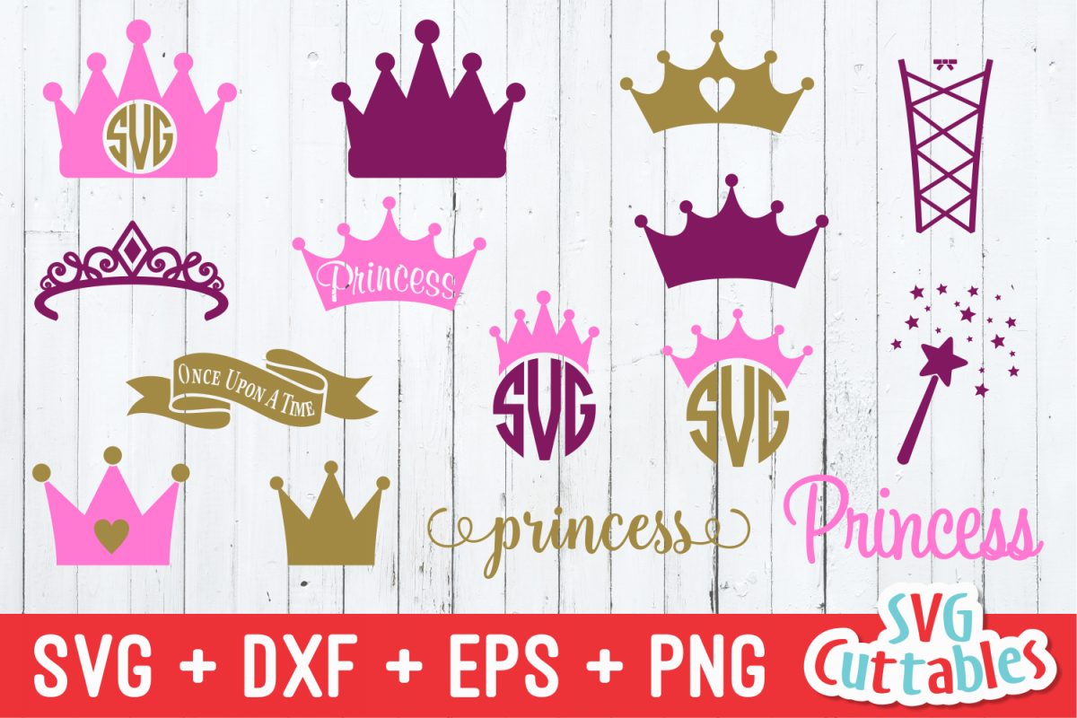 Princess Crown Set of 15 (14224) Cut Files Design Bundles