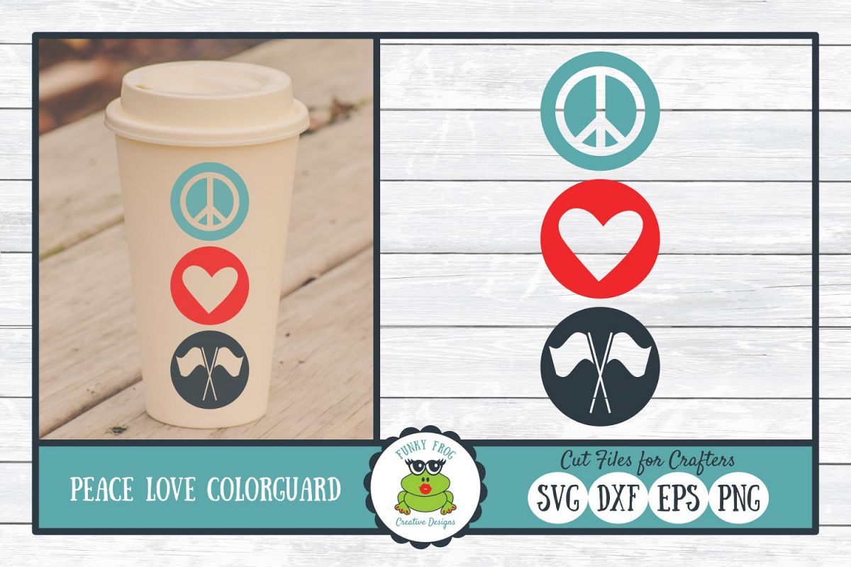 Peace Love Color Guard SVG Cut File for Crafters example image 1