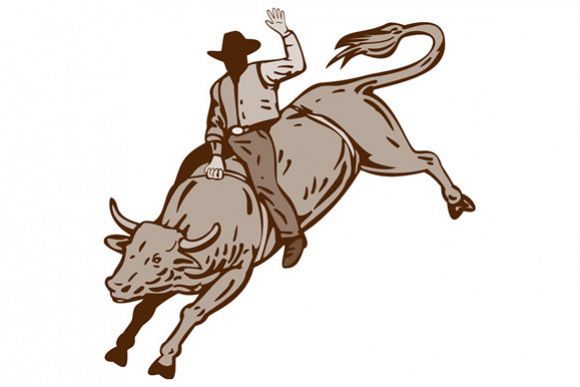 Rodeo Cowboy Bull Riding example image 1
