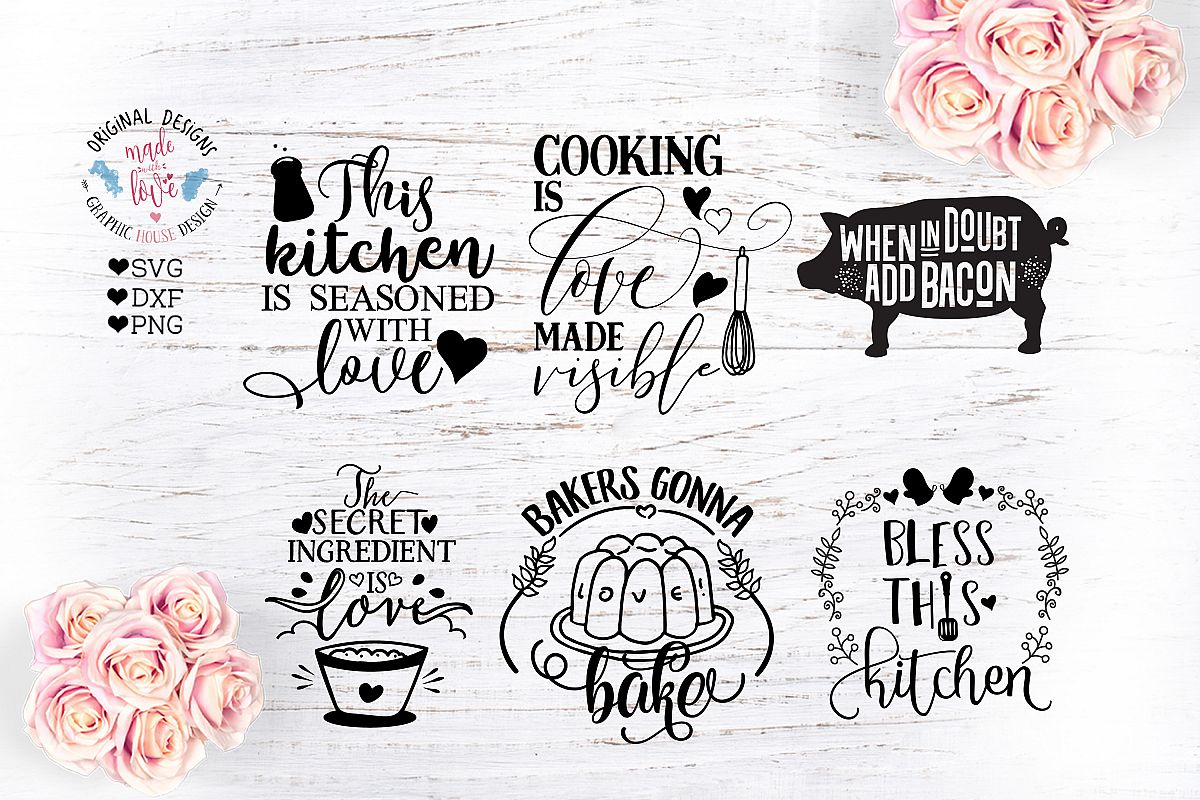 Download Kitchen Cutting Files Bundle SVG, DXF, PNG (20114) | SVGs | Design Bundles