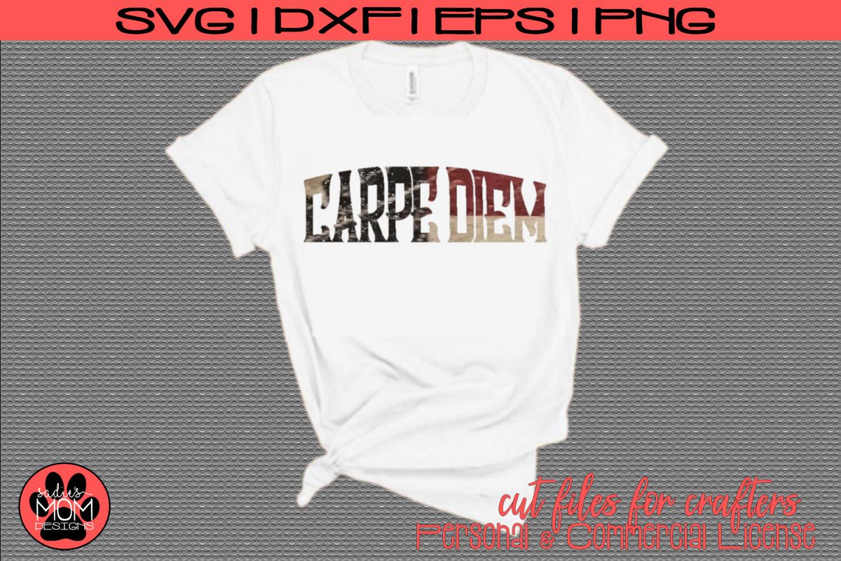 Carpe Diem - Distressed & Smooth | SVG Cut File example image 1