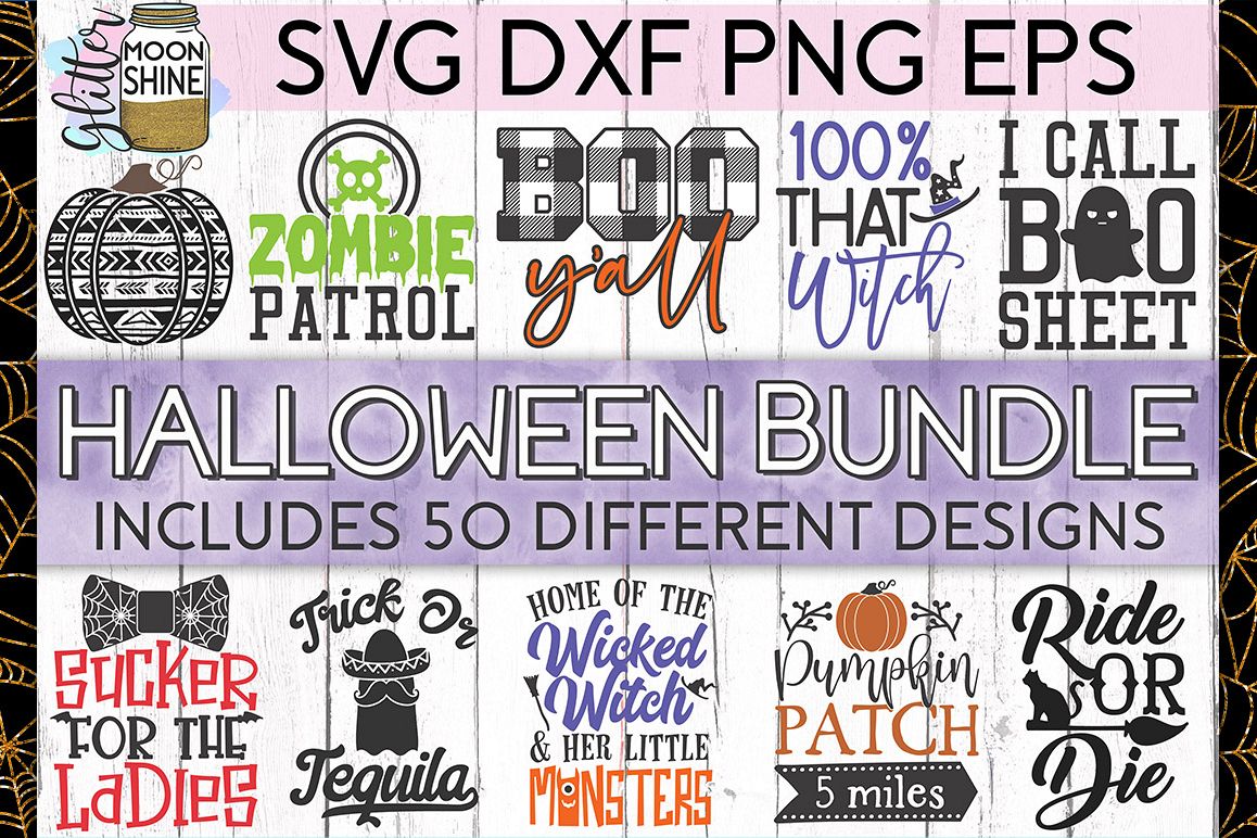 Huge Halloween Bundle of 50 SVG DXF PNG EPS Cutting Files example image 1