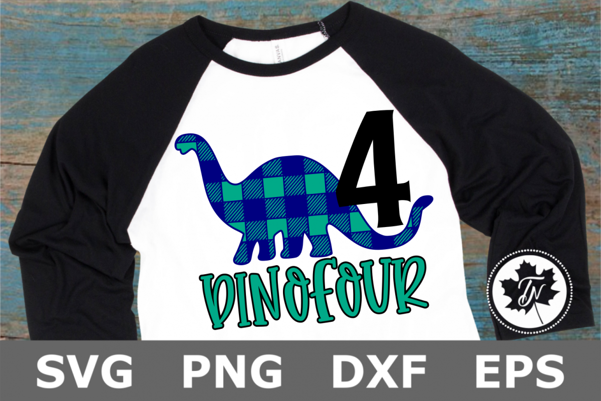 DinoFour - A Birthday SVG Cut file example image 1