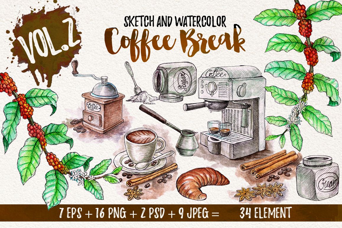 Watercolor Coffee Break example image 1