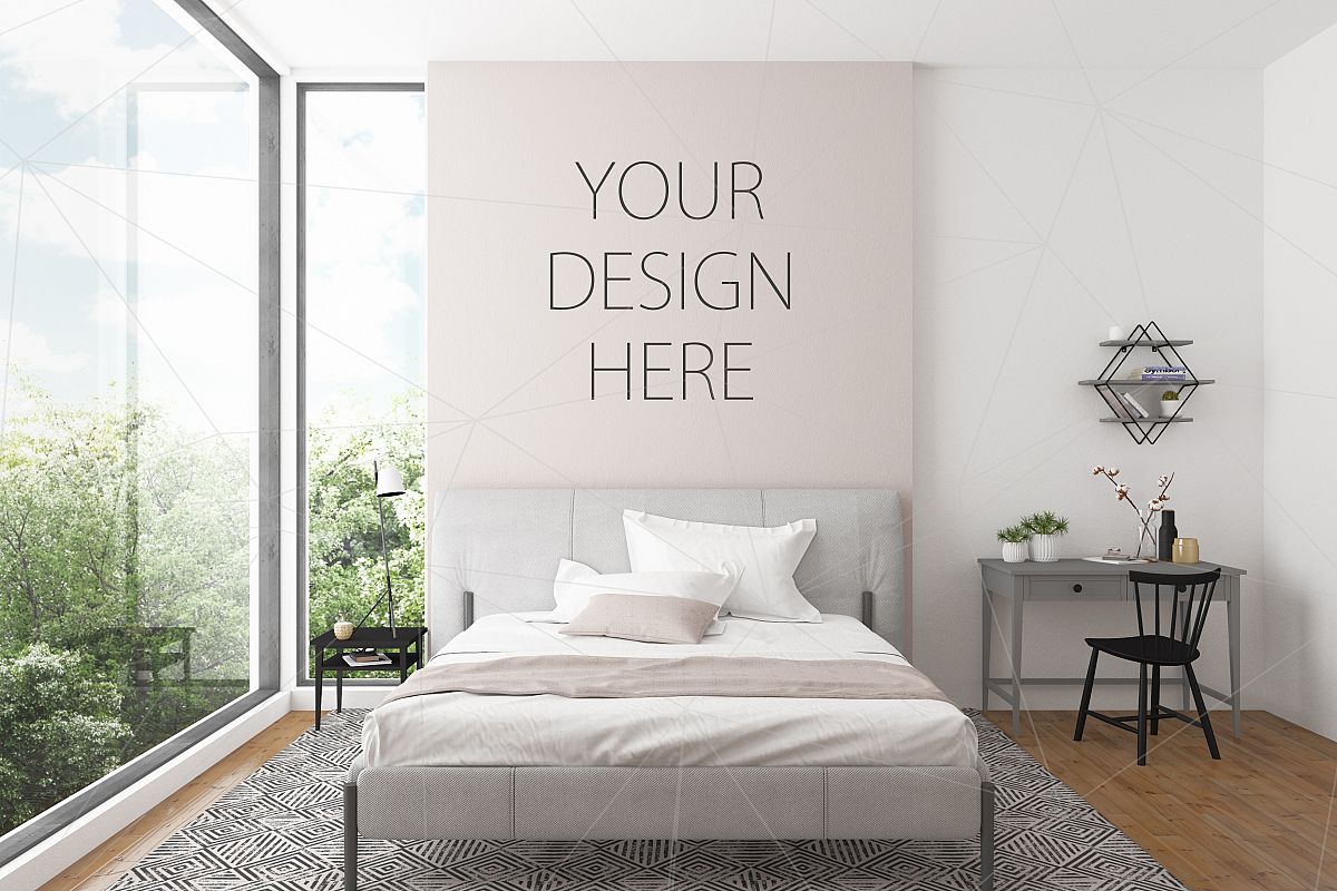 Interior mockup bundle - blank wall mock up example image 1