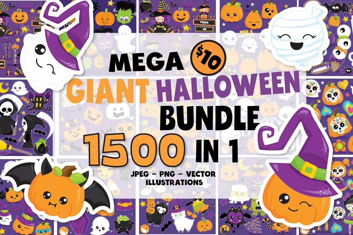 1500 Graphics - MEGA Halloween Bundle - 98OFF example image 1