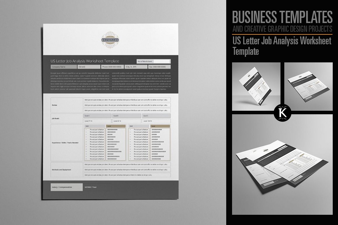US Letter Job Analysis Worksheet Template example image 1