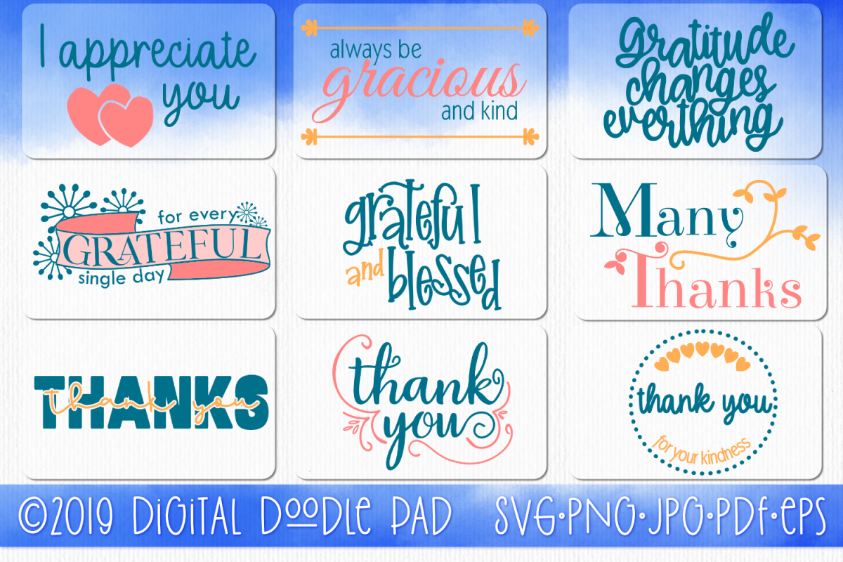 Gratitude SVG Bundle - So Many Ways To Say Thank You example image 1
