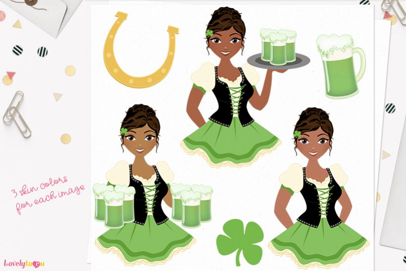 Irish woman character clip art L372 Cassie example image 1