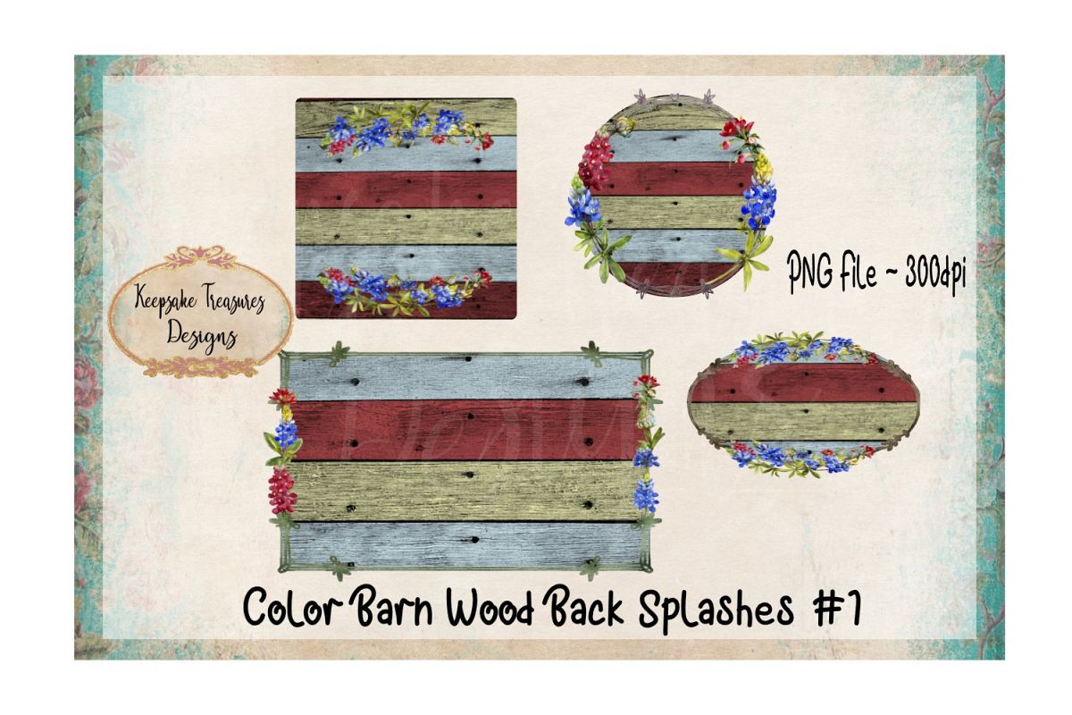 Color Barn Wood, Background Splashes, Set of 4 example image 1