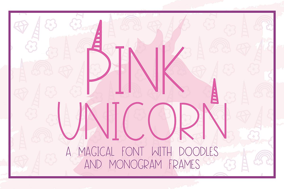 Pink Unicorn - A Magical Monogram Font example image 1