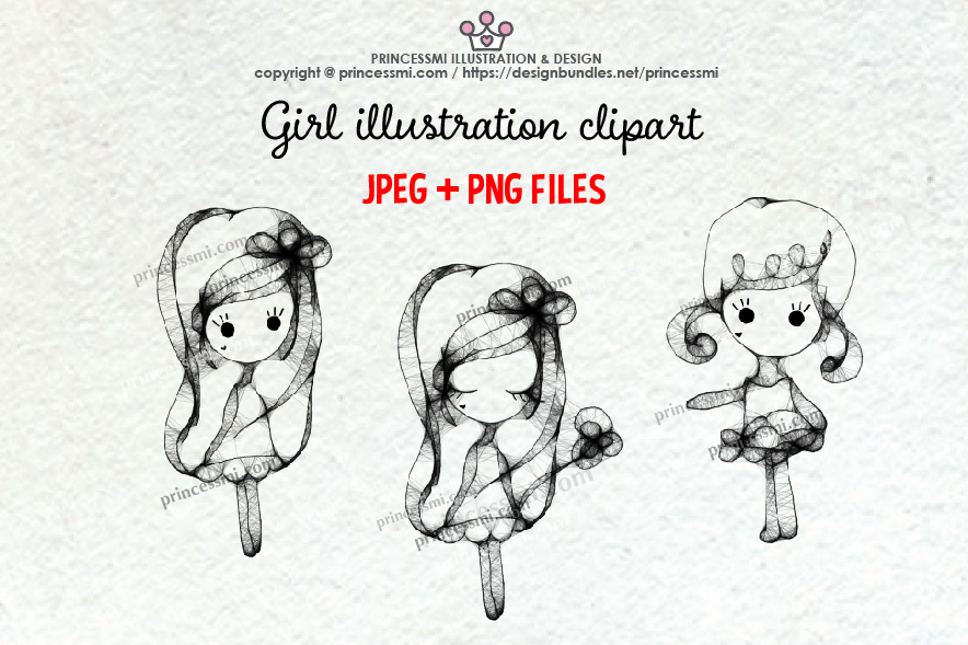 GIRLS illustration clipart 4 example image 1