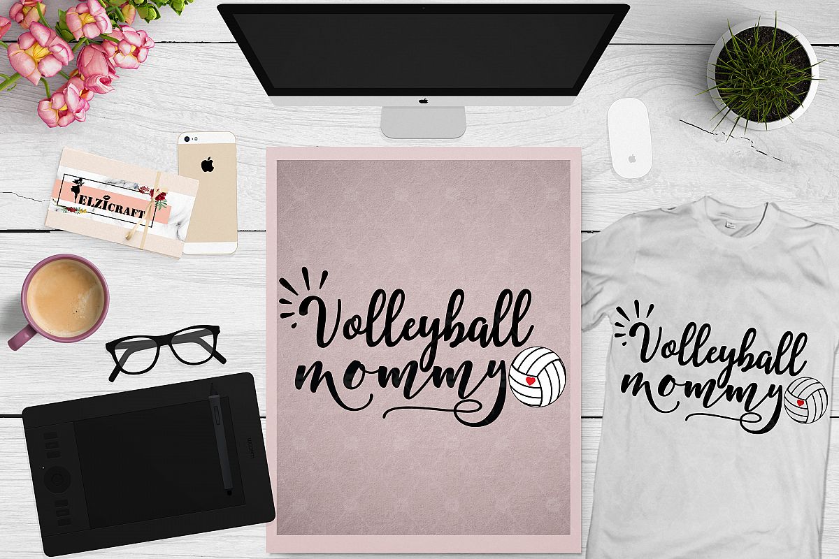 Volleyball mom, Mom Life, Mommy, Mom Squad SVG Cut File example image 1
