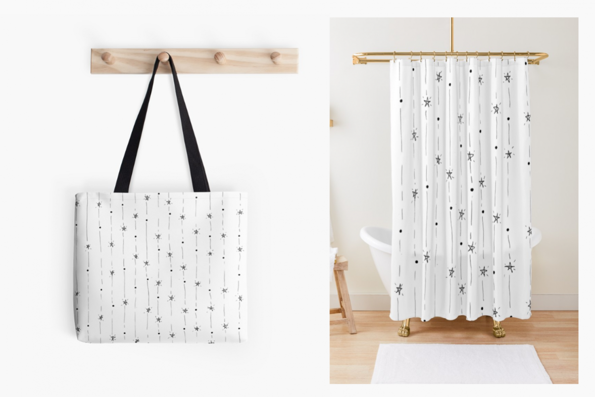 Stars Doodle Art Pattern, A1, SVG example image 1