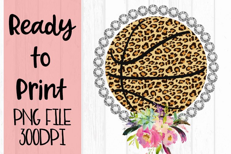 Bling Flowers Basketball Ready to Print example image 1