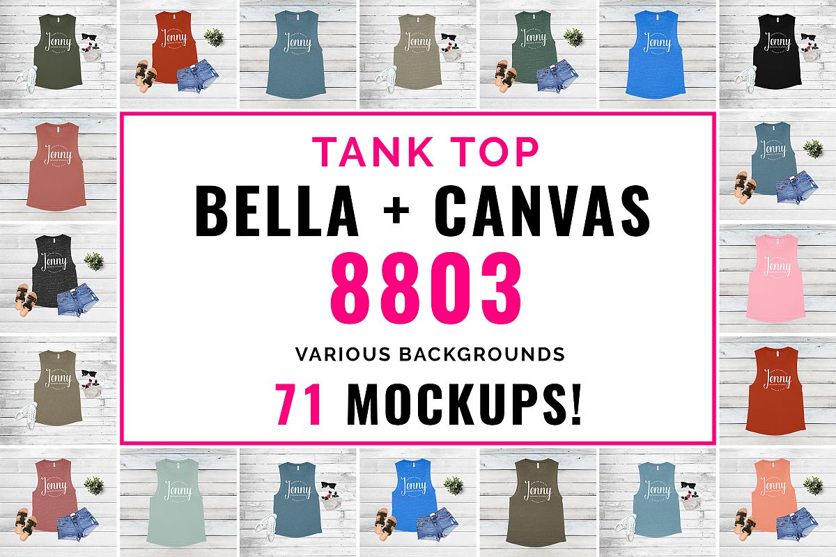 Bella Canvas 8803 Mockup Bundle, Tank Top Mockup example image 1