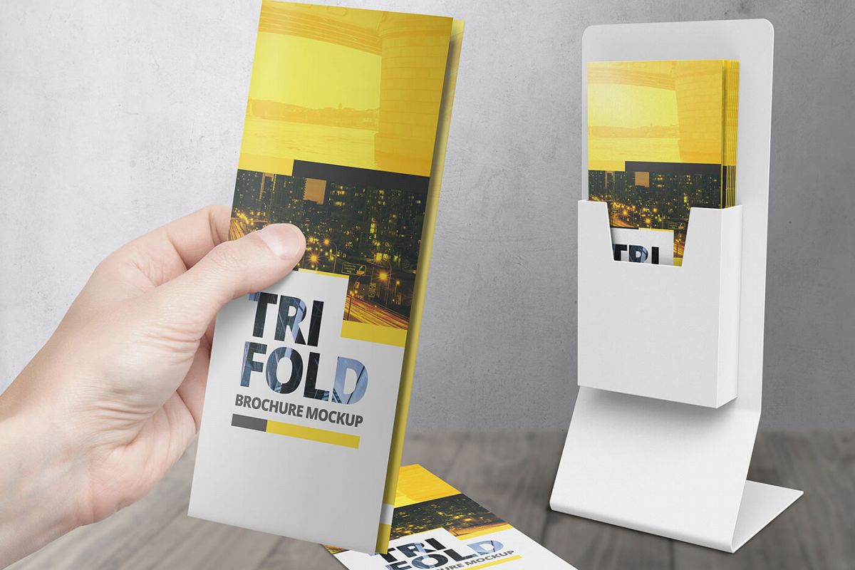 HIGH RES TRI FOLD BROCHURE MOCKUPS example image 1