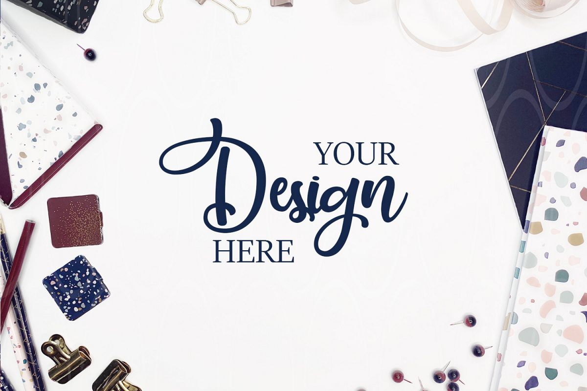 Styled stock photo product mockup Golden paper example image 1