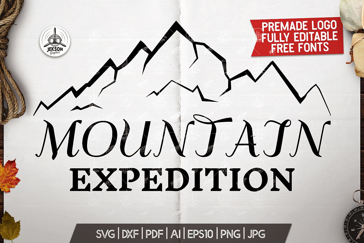 Mountain Expedition Logo Template, Retro Camp SVG File example image 1