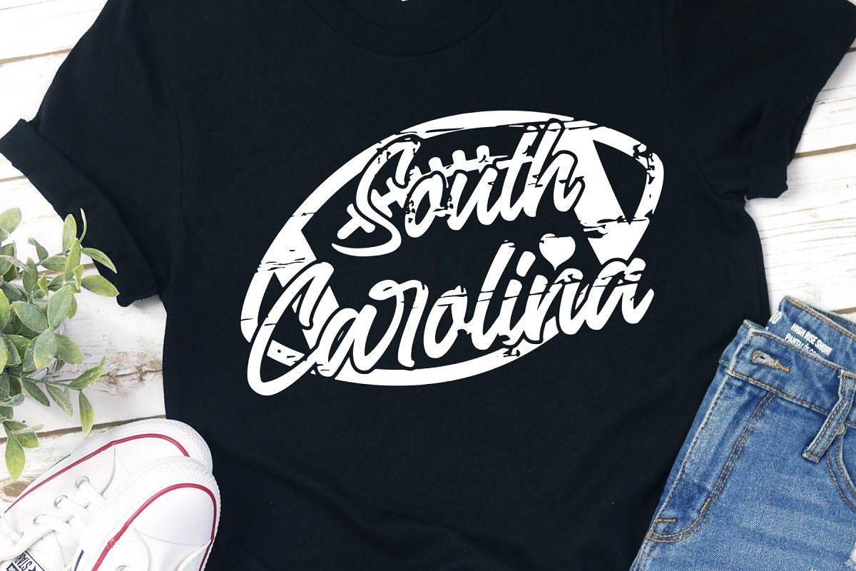 South Carolina Football Grunge Distressed Football SVG example image 1