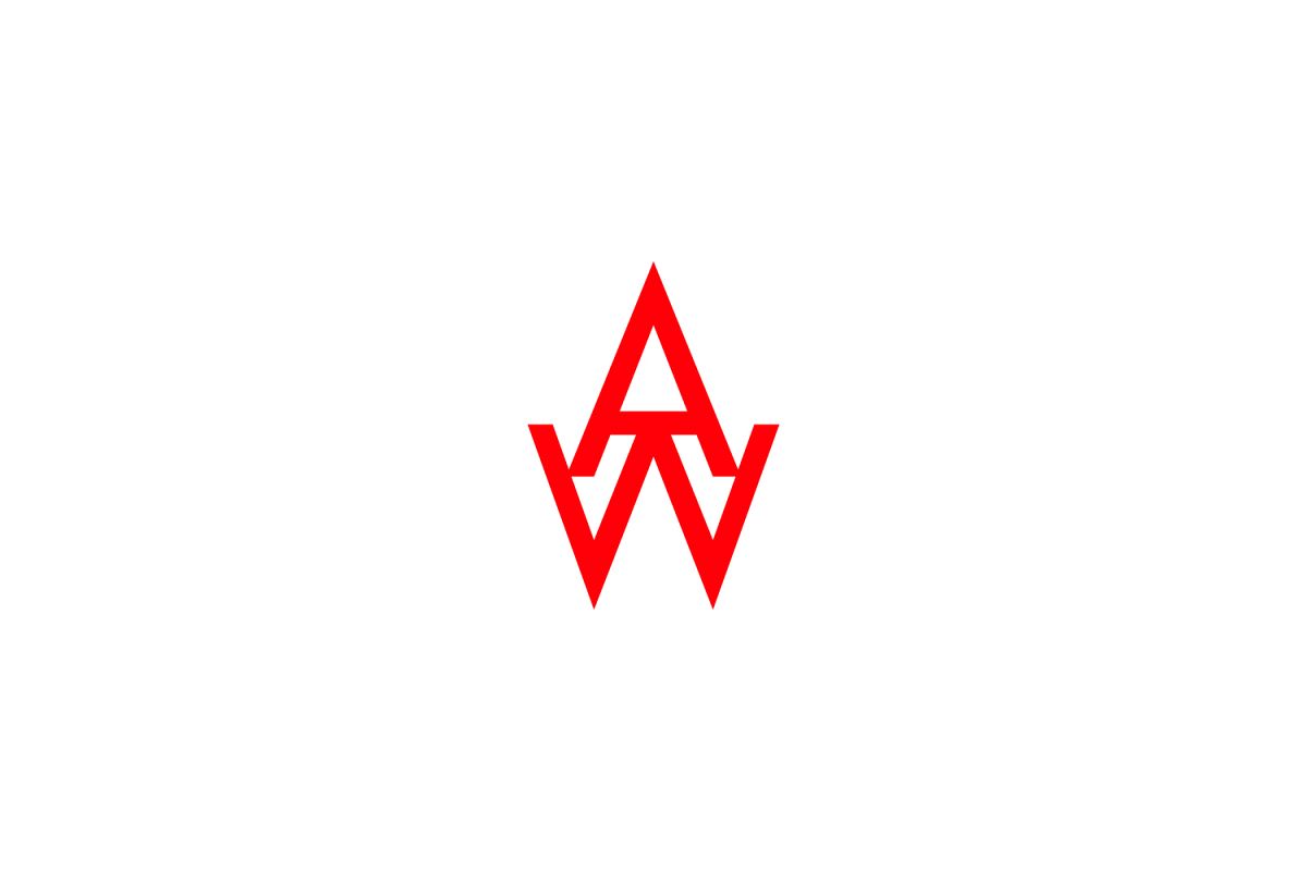 aw letter logo example image 1