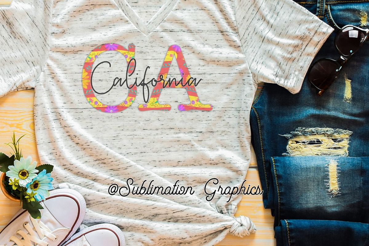 Mexican Floral California Sublimation Digital Download example image 1