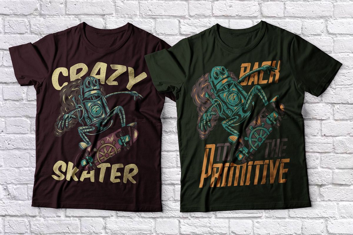 Robot on the Skateboard T-shirts example image 1