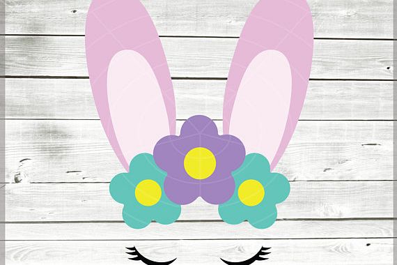 Bunny with eyelashes SVG - Bunny Face svg - Easter cuttable