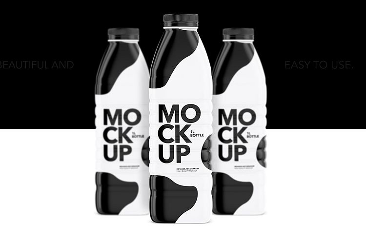 Milk Bottle Mockup - Glossy example image 1