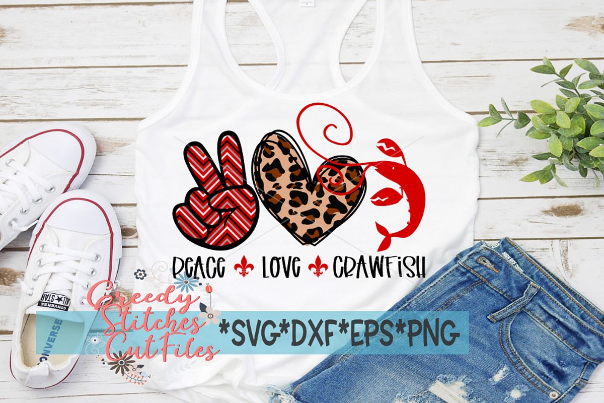 Mardi Gras | Peace Love Crawfish SVG DXF EPS PNG