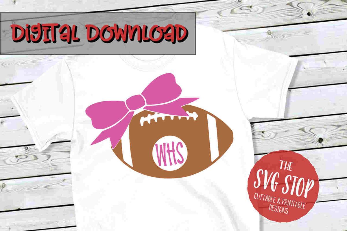 Football Bow 3-SVG, PNG, DXF example image 1