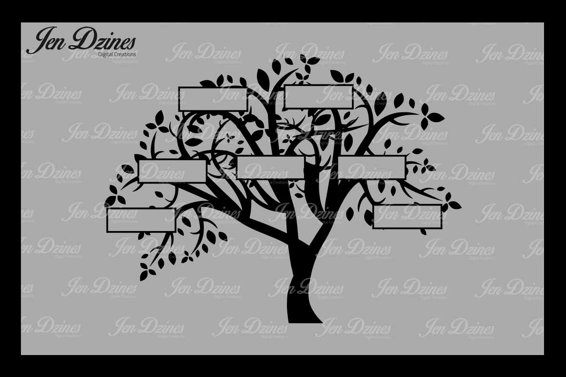 Family Tree 7 Names SVG DXF EPS PNG (3042) | SVGs | Design Bundles