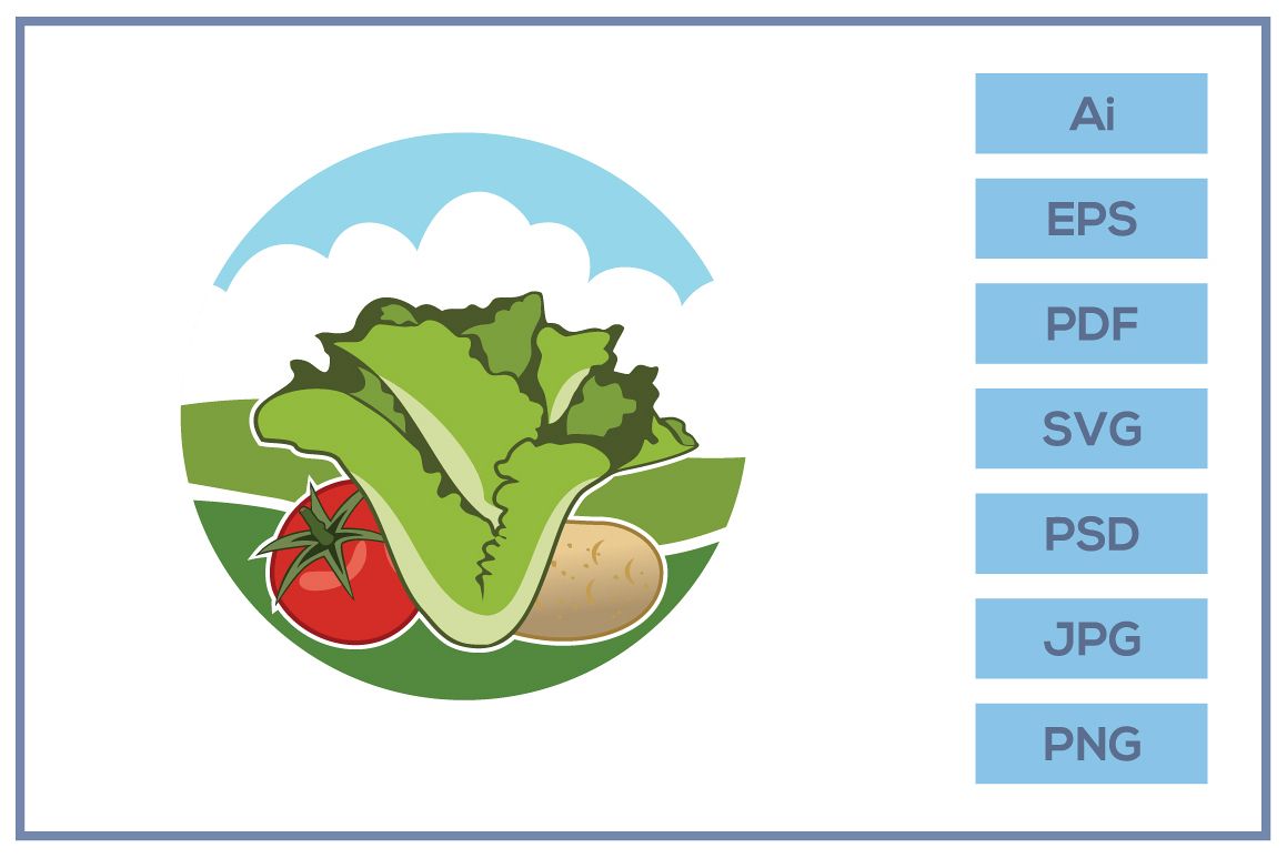 Vector of Farm logo design with lettuce icon example image 1