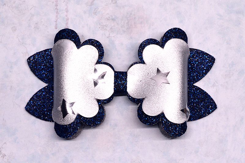 Hair bow template SVG, DIY leather bow template example image 1