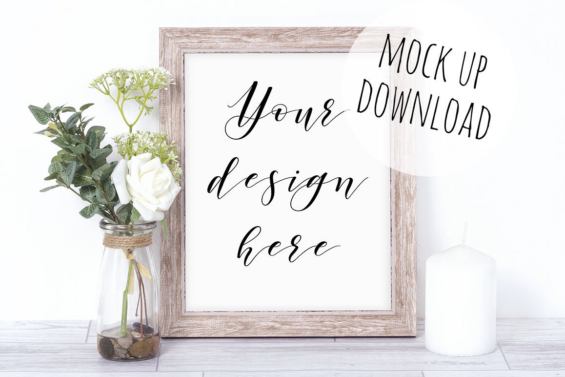Wooden Frame Mockup Photo example image 1