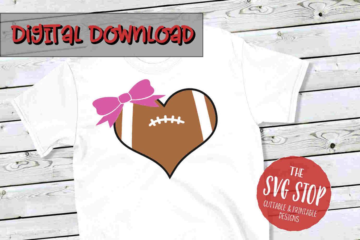 Heart Football -SVG, PNG, DXF example image 1