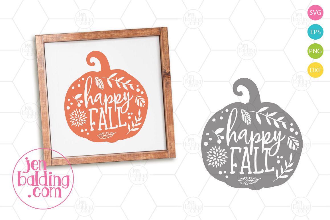 Happy Fall Pumpkin SVG example image 1