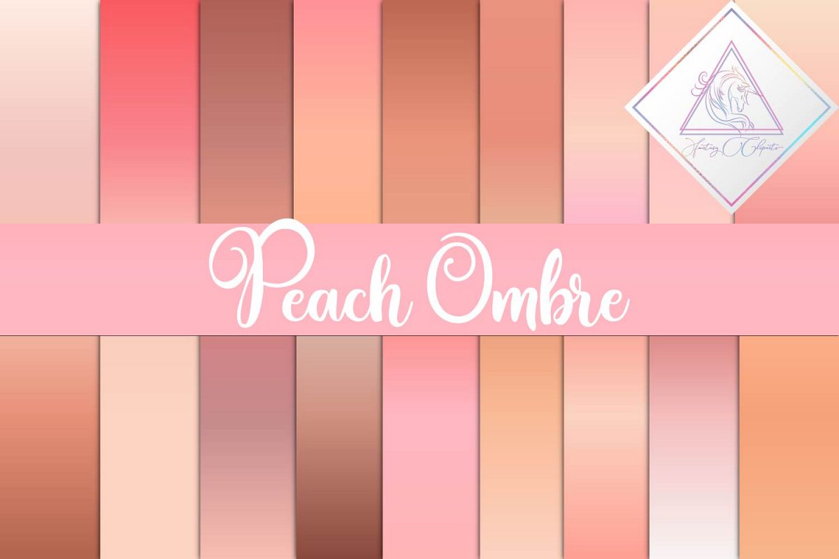 Peach Ombre Digital Paper example image 1